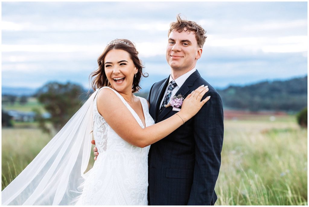 natural laughs for a bride and groom amongst the hills of Tamworth NSW