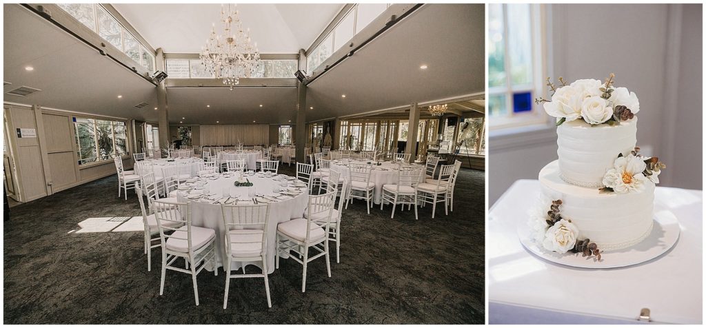 the pavillion function centre tamworth with white everything and chandelier