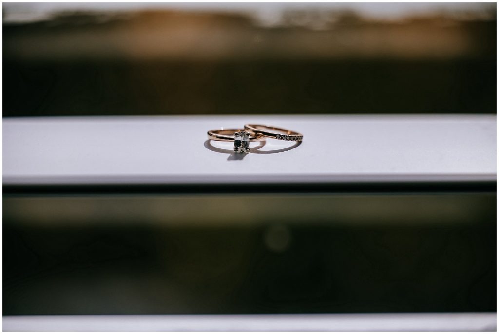 wedding rings on a white board airbnb at Querencia