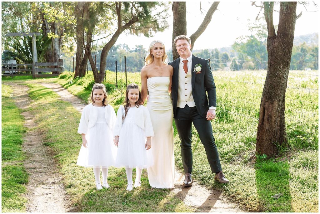 having your kids in the bridal party wearing white at the pavillion function centre