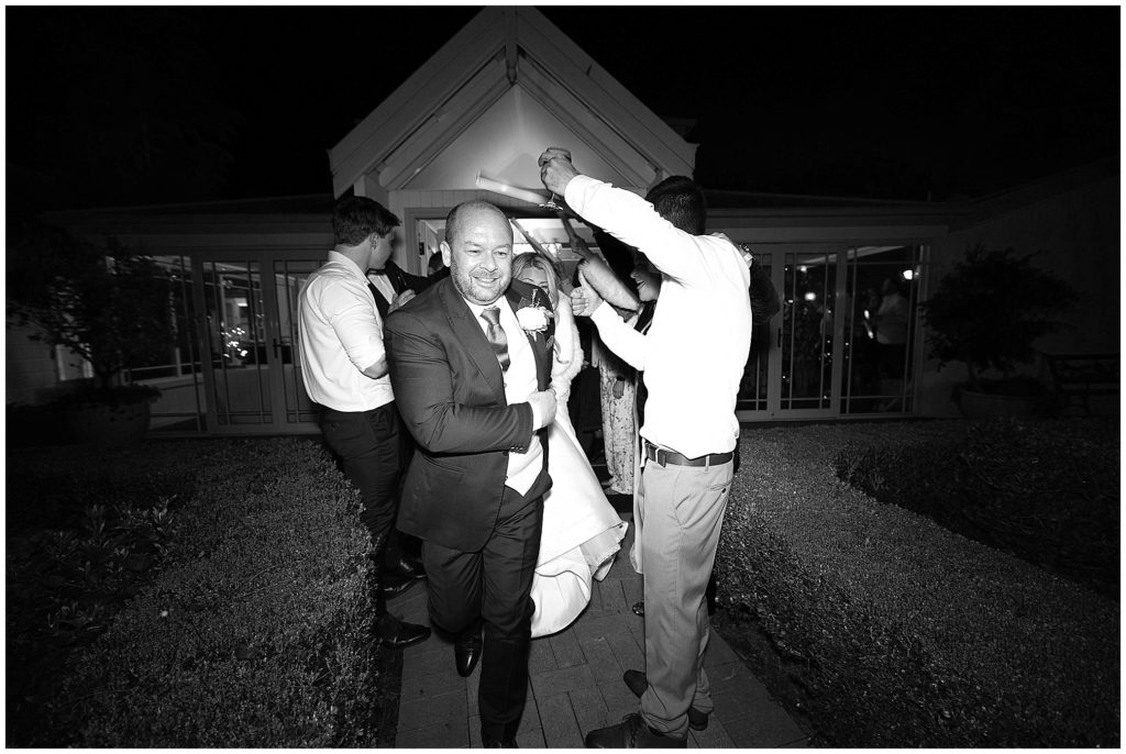 a bride and groom leave their reception at The Pavillion function centre