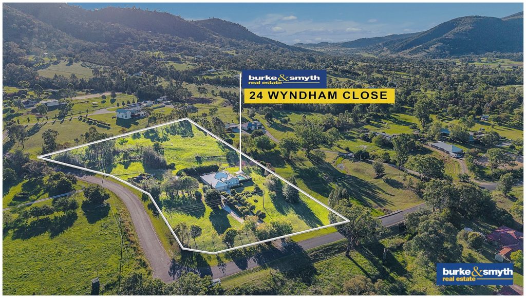 drone shot taekn in Moore Creek Tamworth for a property forsale by Burke & Smyth real estate