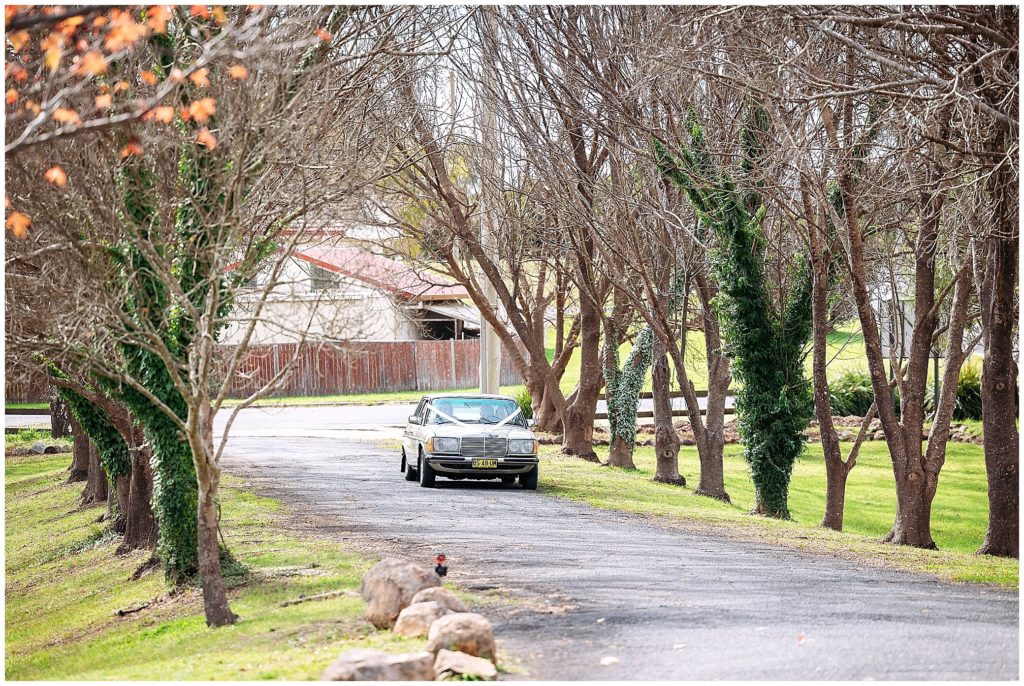 a bridal car going to the ceremony Armidale nsw