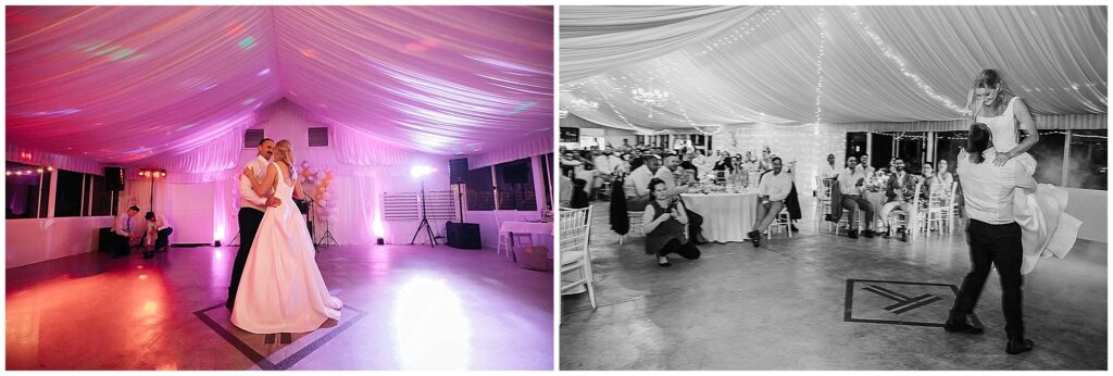 Tangarratta Vineyards dance floor for a bride and grooms first dance